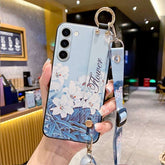 Crossbody Lanyard and Wrist Strap Silicone Phone Case for Samsung Galaxy S24 Series with Detachable Adjustable Strap